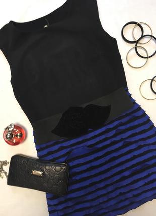 Платье мини с ажурной юбочкой