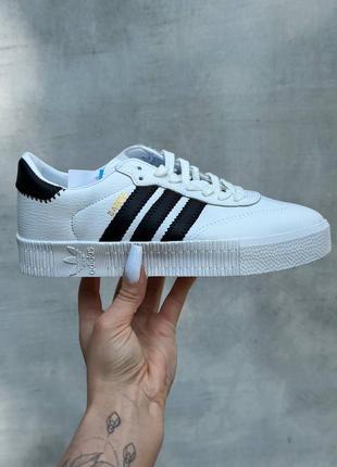 Adidas samba white/black кроссовки