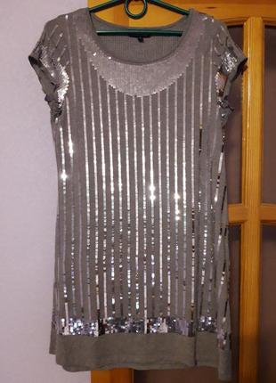 Нарядное трткотажнон платье туника1 фото