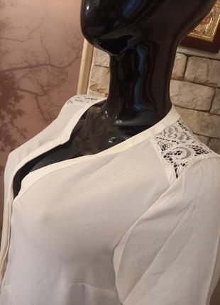 Блуза с шикарным кружевом и удлиненной спинкой4 фото