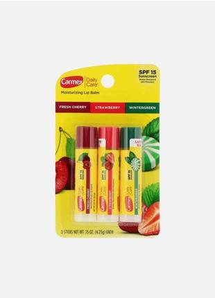 Carmex, бальзам для губ для щоденного догляду, spf 15, асорті, 3 пачки, 4,25 г кожна2 фото