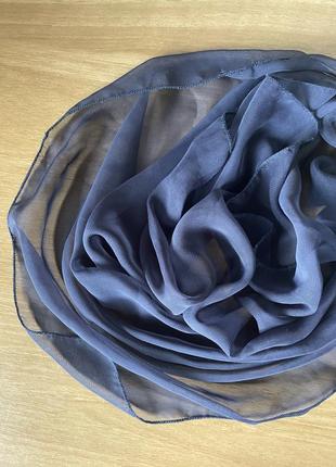 Хустка на шию темно-синя легка1 фото
