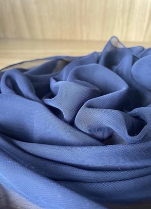 Хустка на шию темно-синя легка4 фото