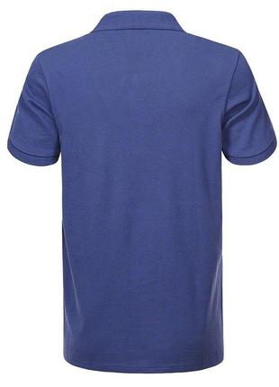 Чоловіча класична базова однотонна синя футболка поло2 фото