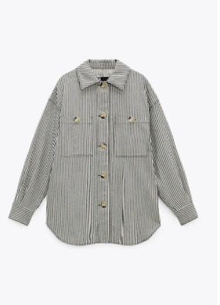 Куртка-сорочка zara у смужку розмір s та l оригінал 🔥wow sale🔥4 фото
