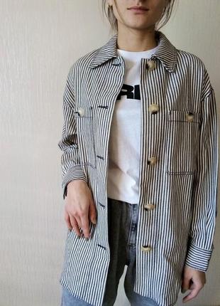 Куртка-сорочка zara у смужку розмір s та l оригінал 🔥wow sale🔥