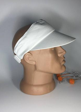 Козирок від сонця білий сонцезахисний тканина котонова котоновий с070