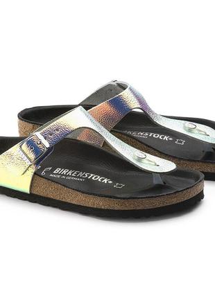 Сланцы шлепки birkenstock gizeh    ombre pearl silver black     оригинал