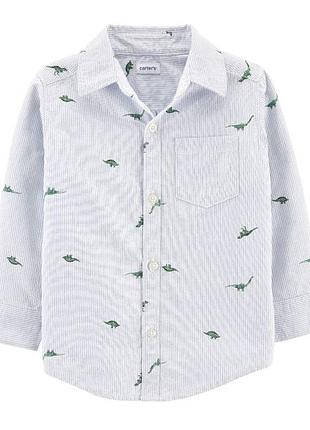 Рубашка carter's с динозаврами 12 мес