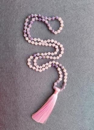 Четки для чтения мантр на 108 бусин с узелками