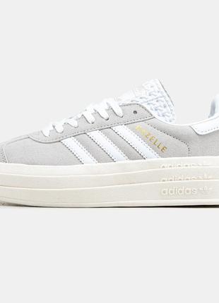 Женские кроссовки adidas gazelle bold grey white 37-38-40