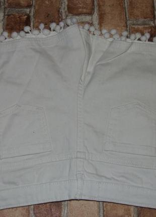 Шорты стильные джинсовые девочке белые 13 - 14 лет denim co4 фото