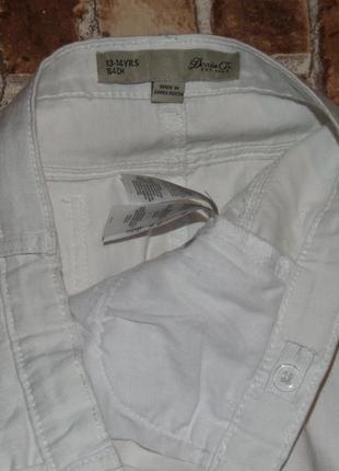 Шорты стильные джинсовые девочке белые 13 - 14 лет denim co 7