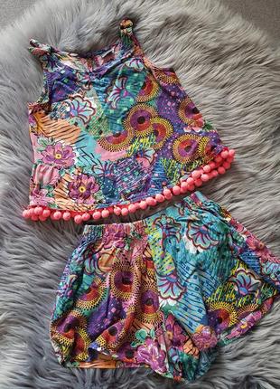 Летний костюм, костюм шорты и майка, костюм для девочки