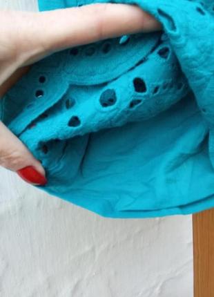 Интересный стильный голубой топ прошва вышевка papaya 🩵5 фото