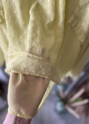 Лимонная нарядная блуза в горох mark&spencer6 фото