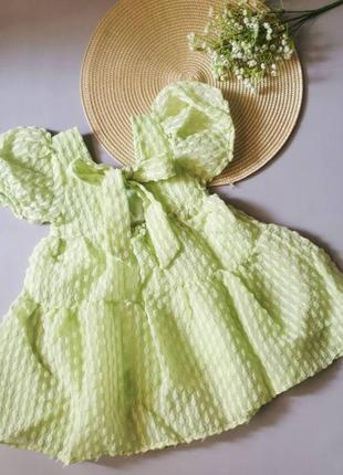 Нарядное платье для девочки светло-зеленое3 фото
