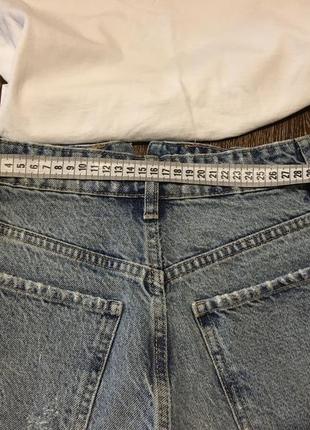 Круті джинсові шорти з необробленим низом висока посадка фірми zara xs4 фото