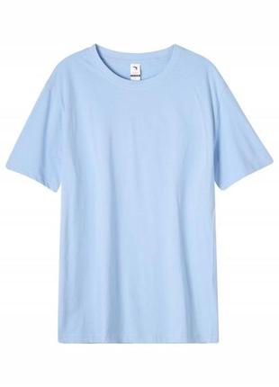 Мужская однотонная голубая футболка2 фото