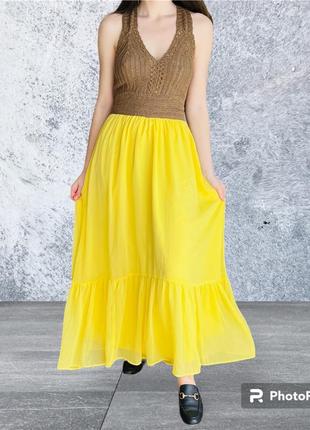 Роскошный яркий сарафан платье вязаный макраме1 фото