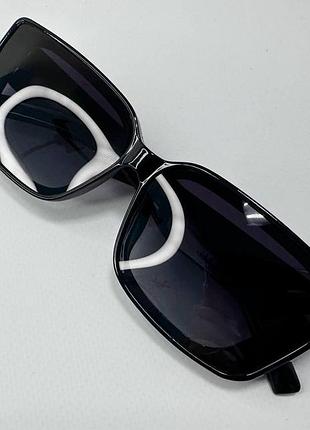 Очки солнцезащитные женские пластиковые прямоугольные широкие дужки поляризационные линзы