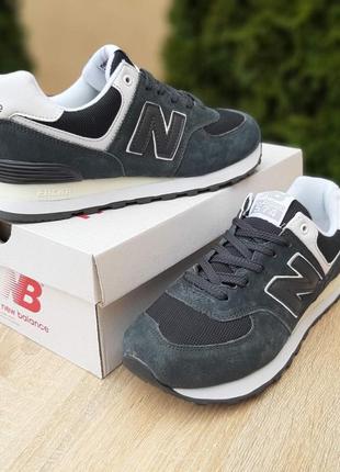 New balance 574 сірі з білим7 фото