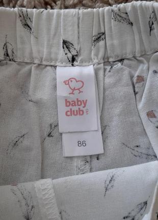 Легкие коттоновые шорты c&amp;a baby club 86/92 размера.6 фото