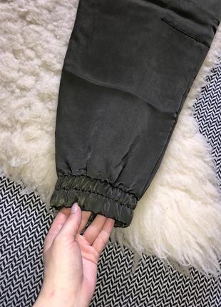 Zara джогеры атласные сатиновые штаны брюки карго укорочены атлас2 фото