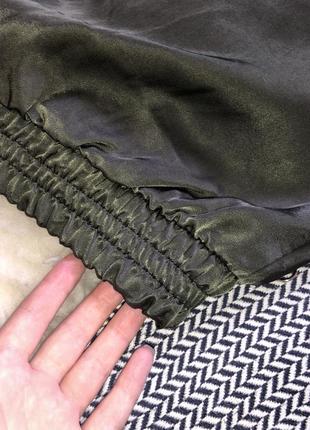 Zara джогеры атласные сатиновые штаны брюки карго укорочены атлас10 фото