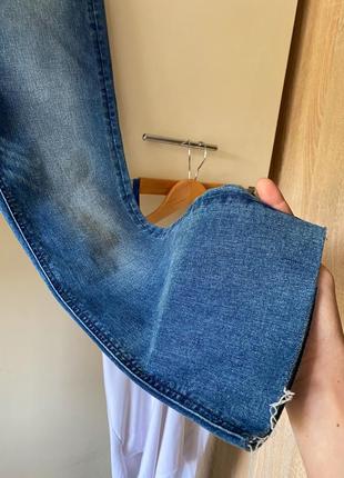 Джинсы высокая посадка, джинсы укороченные, джинсы голубые5 фото