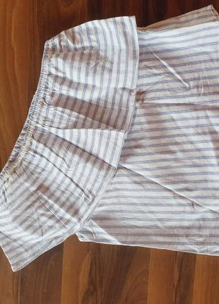 Легка натуральна котонова блуза/футболка з відкритим плечем нюанс м-л10 фото