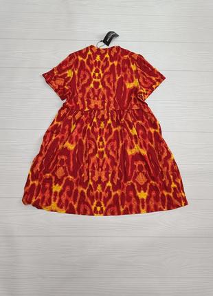 Свободное огненное платье разлетайка6 фото