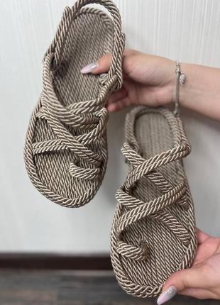 Женские плетеные сандали босоножки веревочные2 фото