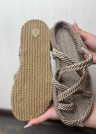 Женские плетеные сандали босоножки веревочные6 фото