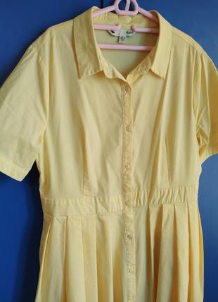 Красивое летнее платье рубашка из натуральной ткани. размер м/л7 фото