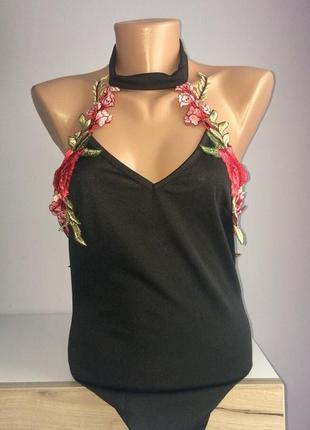 Шикарный боди, комбидресс с вышивкой