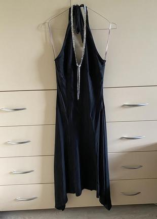 Черное шелковое платье из комбинации шелков s7 фото
