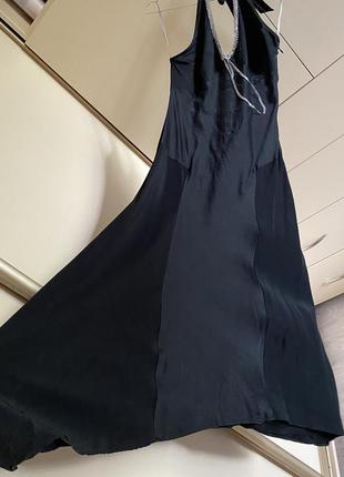Черное шелковое платье из комбинации шелков s8 фото