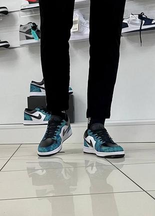 Мужские кроссовки nike air jordan 1 low tie-dye найк аир джордан ряд натуральная кожуда4 фото