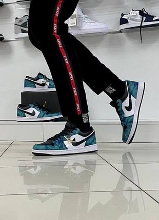 Мужские кроссовки nike air jordan 1 low tie-dye найк аир джордан ряд натуральная кожуда5 фото