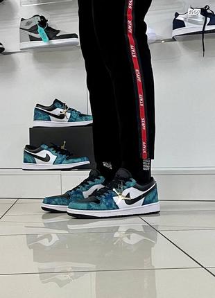 Мужские кроссовки nike air jordan 1 low tie-dye найк аир джордан ряд натуральная кожуда2 фото