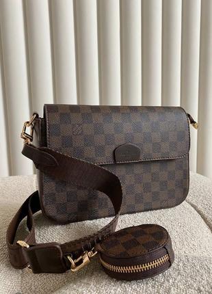 Сумочка lv multi pochette brown chess