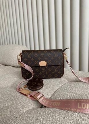 Сумочка lv multi pochette brown pink