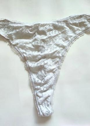Essence стрінги великий розмір білі мереживо жіночі труси трусики сексі танго кружевні1 фото