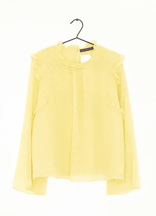 Лимонная нарядная блуза в горох mark&spencer3 фото