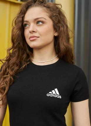 Женская футболка adidas черная2 фото