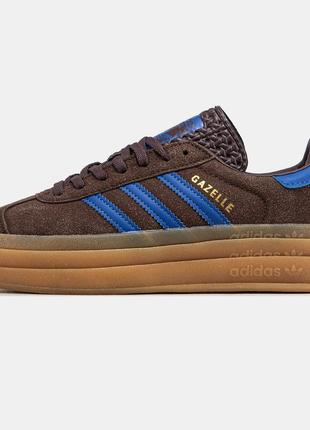 Женские кроссовки adidas gazelle bold brown blue 36-37-38-39-40