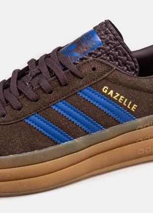 Женские кроссовки adidas gazelle bold brown blue 36-37-38-39-409 фото