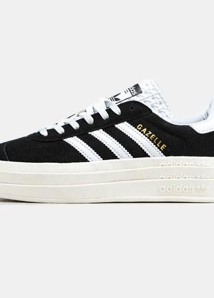 Женские кроссовки adidas gazelle bold black white 37-38-39-40