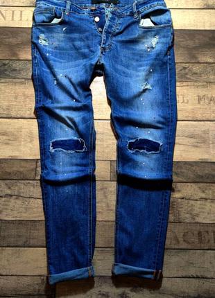 Мужские синие джинсы alessandro zavetti италия оригинал деним  размер 32/34